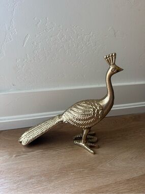 Decorative Gold Peacock Figurine - Home Accents